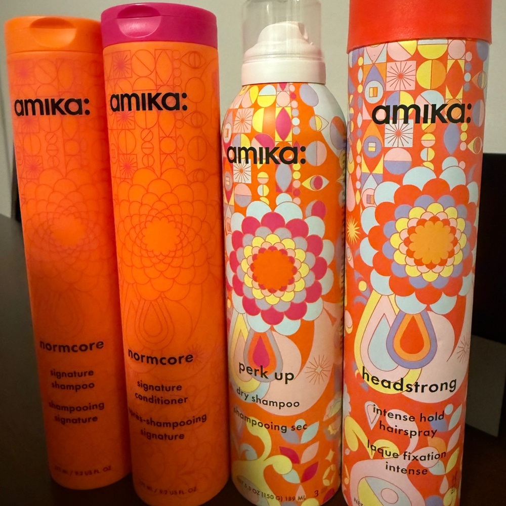 Amika Vibrant Hair Care Collection - Orange and Pink